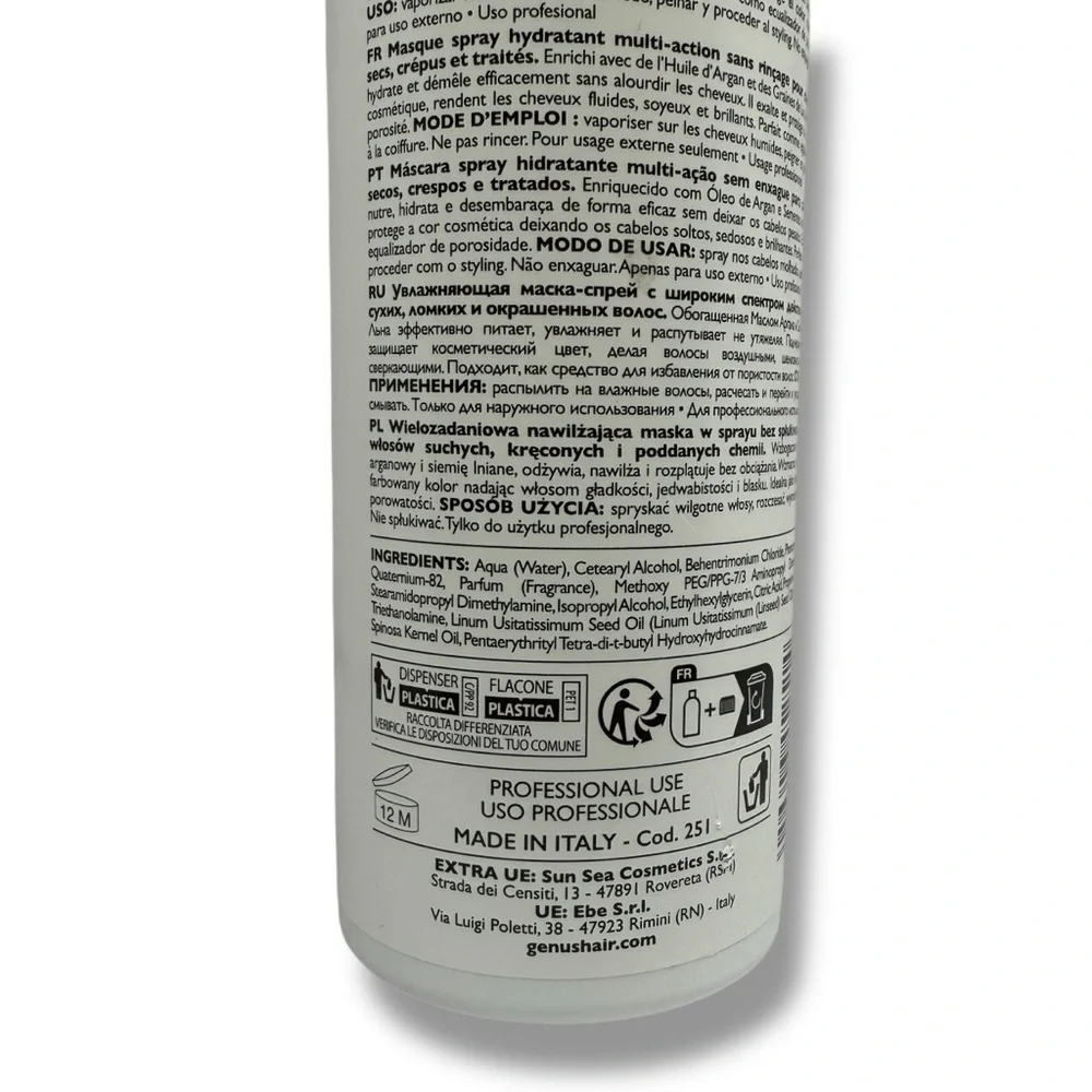 Genus Argan Hydrating Spray Hair Mask Leave-In‎ For Dry, Frizzy Hair 6.76 fl oz